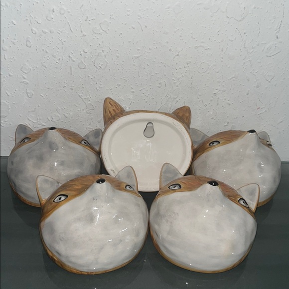 Gisela Graham Ceramic Orn Fox Mini Wall Hanging set of 5 - Picture 7 of 8